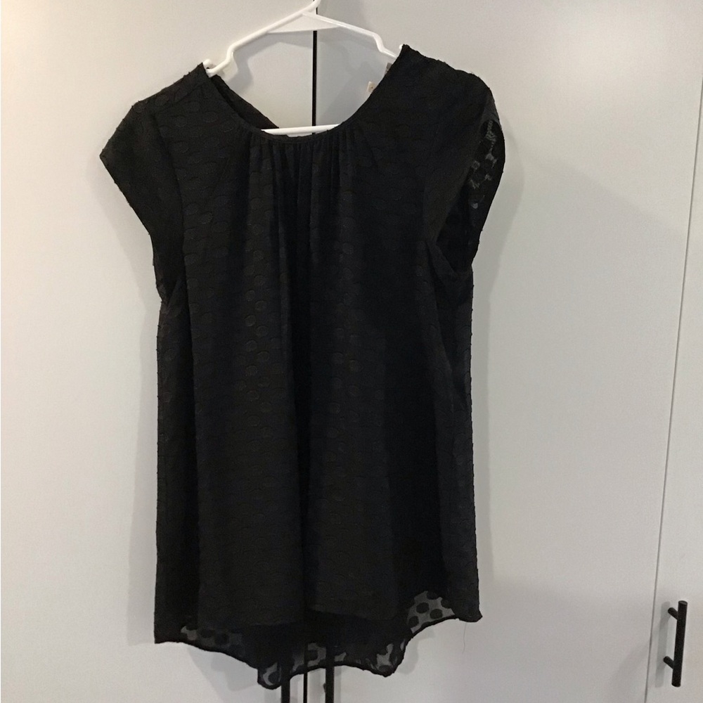 Los serien.  Blouse.  Black, polka dots